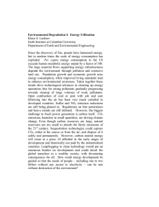 Environmental Degradation I:  Energy Utilization Klaus S. Lackner