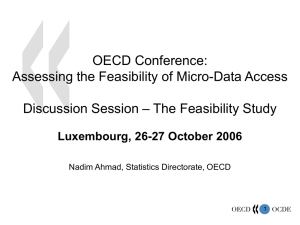 OECD Conference: Assessing the Feasibility of Micro-Data Access – The Feasibility Study