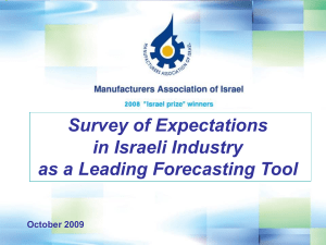 Survey of Expectations in Israeli Industry as a Leading Forecasting Tool October 2009
