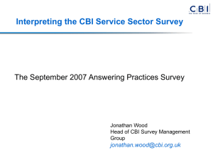 Interpreting the CBI Service Sector Survey  Jonathan Wood