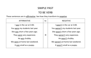 SIMPLE PAST TO BE VERB