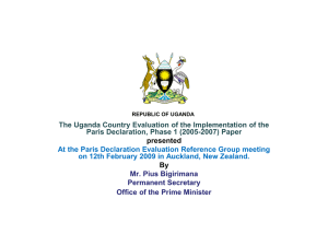 The Uganda Country Evaluation of the Implementation of the