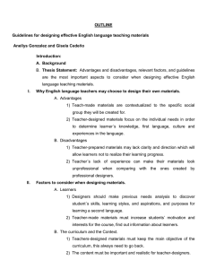 OUTLINE Guidelines for designing effective English language teaching materials