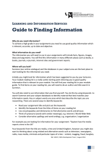 Guide to Finding Information L I S