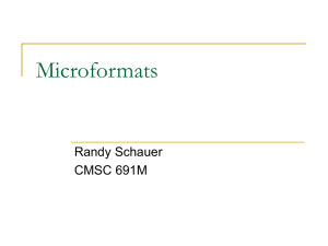 Microformats Randy Schauer CMSC 691M