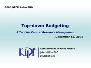 Top-down Budgeting A Tool for Central Resource Management December 15, 2006