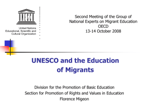 UNESCO and the Education of Migrants