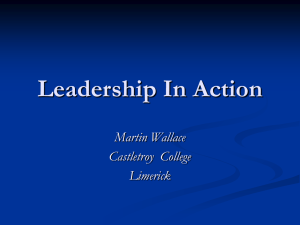 Leadership In Action Martin Wallace Castletroy  College Limerick