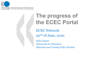 The progress of the ECEC Portal ECEC Network 22