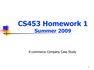 CS453 Homework 1 Summer 2009 E-commerce Company Case Study 1