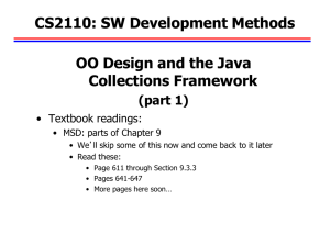 CS2110: SW Development Methods OO Design and the Java Collections Framework (part 1)