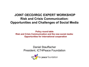 JOINT OECD/IRGC EXPERT WORKSHOP Risk and Crisis Communication: