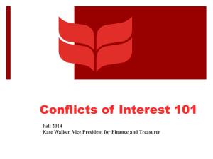 Conflicts of Interest 101 Fall 2014