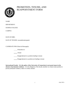 PROMOTION, TENURE, AND REAPPOINTMENT FORM