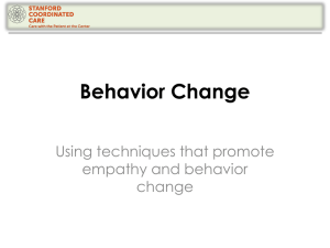Behavior Change Using techniques that promote empathy and behavior change