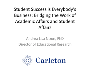Student Success is Everybody’s Business: Bridging the Work of Affairs
