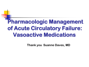 Pharmacologic Management of Acute Circulatory Failure: Vasoactive Medications