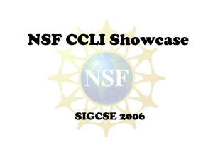 NSF CCLI Showcase SIGCSE 2006