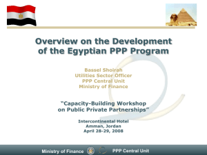 Overview on the Development of the Egyptian PPP Program “Capacity-Building Workshop