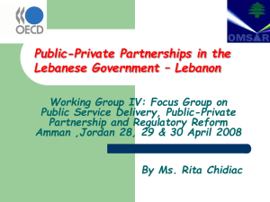 Public-Private Partnerships in the Lebanese Government – Lebanon
