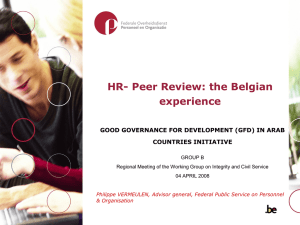 HR- Peer Review: the Belgian experience COUNTRIES INITIATIVE