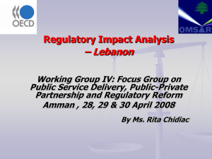 – Lebanon Regulatory Impact Analysis