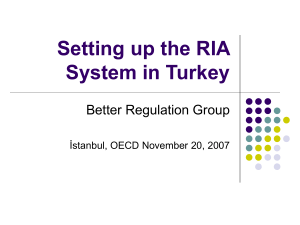 Setting up the RIA System in Turkey Better Regulation Group