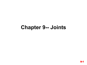 Chapter 9-- Joints 9-1