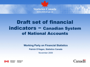 Draft set of financial indicators − Canadian System of National Accounts