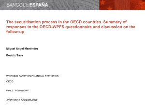 The securitisation process in the OECD countries. Summary of