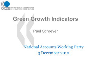 Green Growth Indicators National Accounts Working Party 3 December 2010 Paul Schreyer