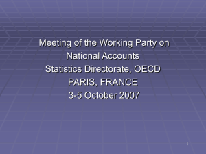 Meeting of the Working Party on National Accounts Statistics Directorate, OECD PARIS, FRANCE