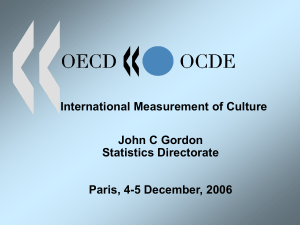 International Measurement of Culture John C Gordon Statistics Directorate Paris, 4-5 December, 2006