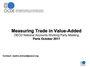 Measuring Trade in Value-Added OECD National Accounts Working Party Meeting Contact: