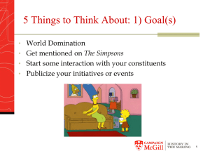 5 Things to Think About: 1) Goal(s)
