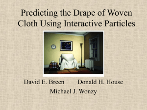 Predicting the Drape of Woven Cloth Using Interactive Particles Michael J. Wonzy