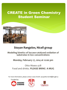 CREATE in Green Chemistry Student Seminar Stoyan Rangelov, Nicell group