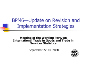 BPM6—Update on Revision and Implementation Strategies Meeting of the Working Party on