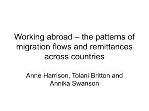 – the patterns of Working abroad migration flows and remittances across countries