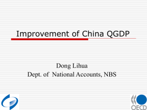 Improvement of China QGDP Dong Lihua Dept. of  National Accounts, NBS