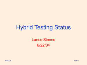 Hybrid Testing Status Lance Simms 6/22/04 Slide 1