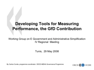 Developing Tools for Measuring Performance, the GfD Contribution