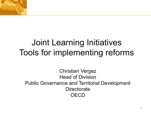 Joint Learning Initiatives Tools for implementing reforms Christian Vergez Head of Division