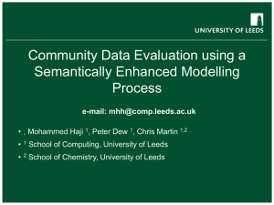 Community Data Evaluation using a Semantically Enhanced Modelling Process