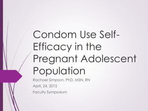 Condom Use Self- Efficacy in the Pregnant Adolescent Population