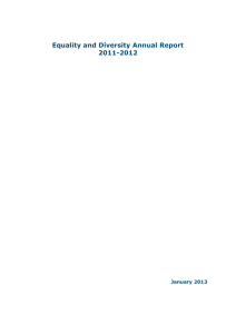 Equality and Diversity Annual Report 2011-2012 January 2013