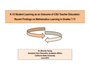 K-12 Student Learning as an Outcome of CSU Teacher Education:
