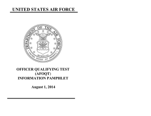 UNITED STATES AIR FORCE  OFFICER QUALIFYING TEST (AFOQT