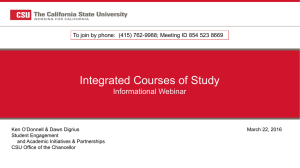 Integrated Courses of Study Informational Webinar