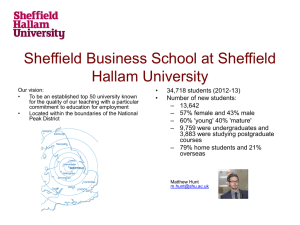 Sheffield Business School at Sheffield Hallam University • 34,718 students (2012-13)
